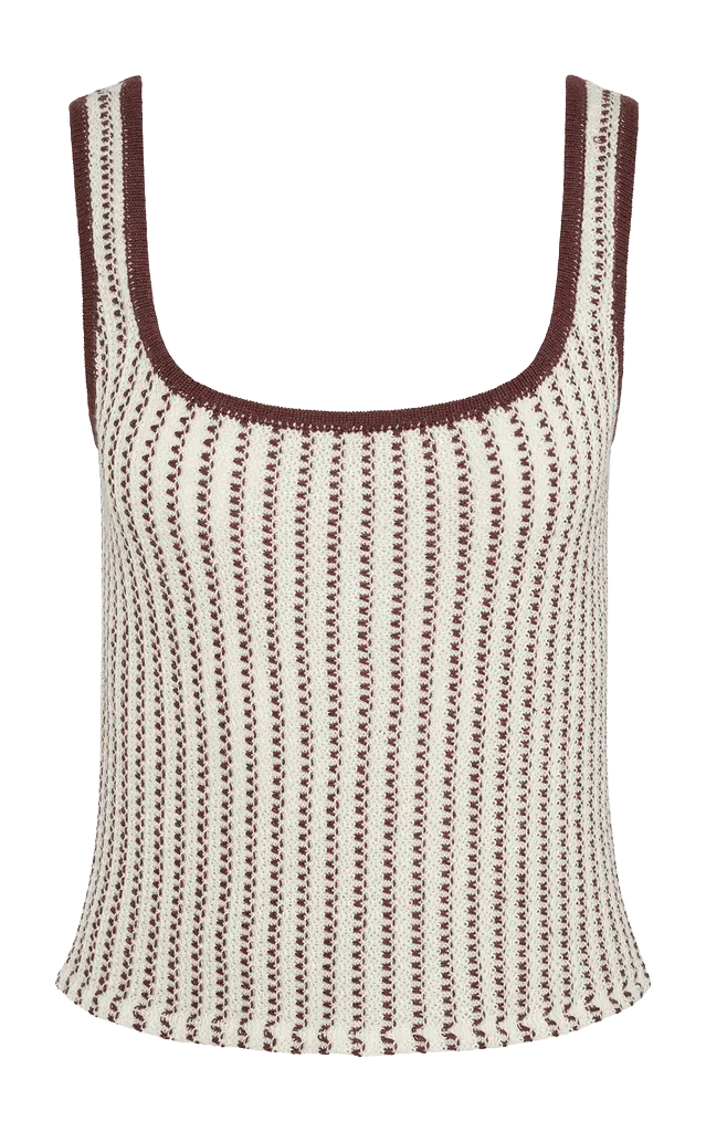 Crochet Knit Square Neck Tank