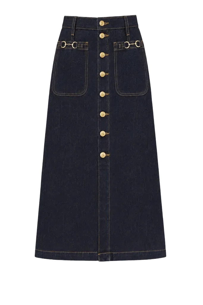 The Lisbet Denim Skirt - Tigris
