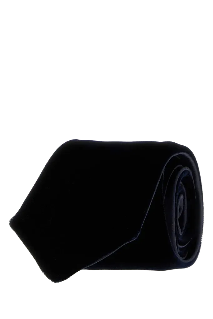 Giorgio Armani Velvet Necktie — Navy