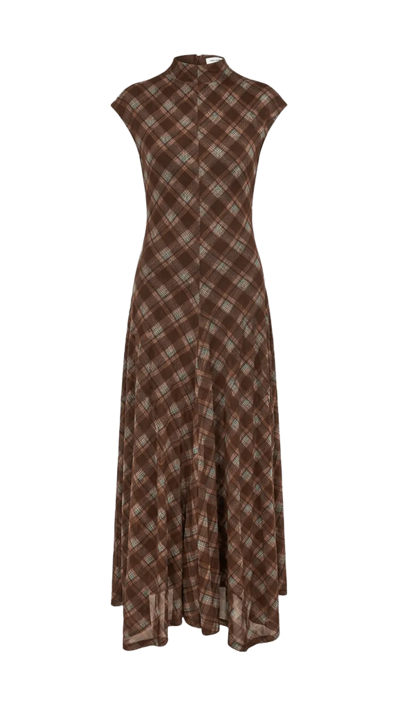 Slinky Check Gidet Maxi Dress