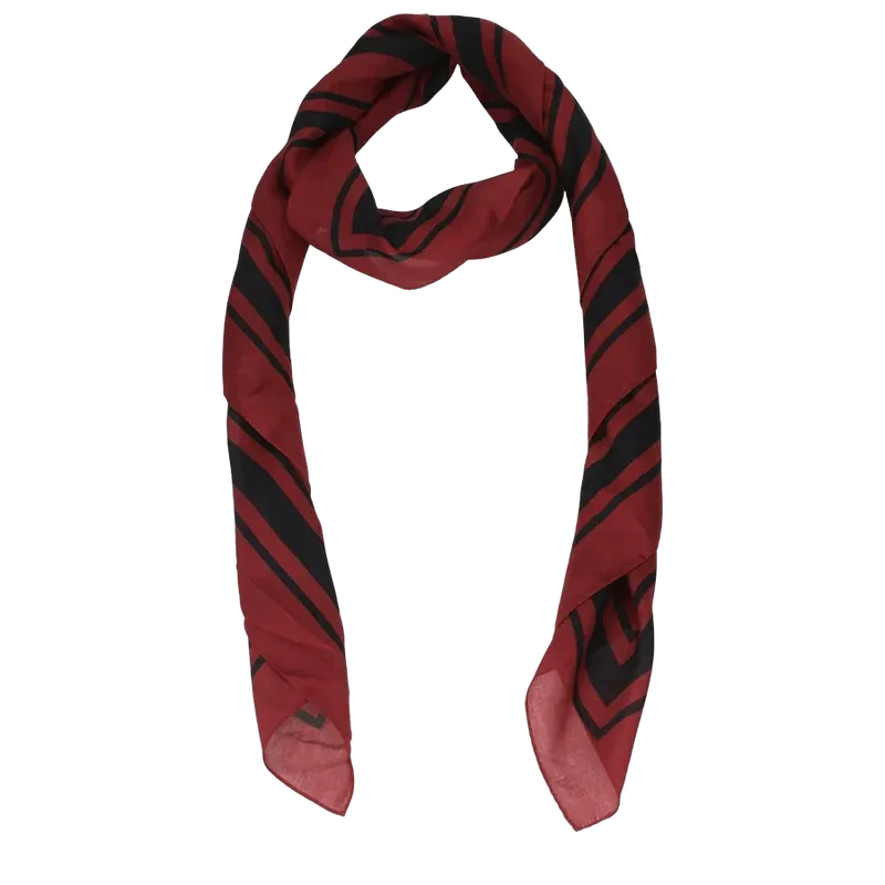 Burberry Diagonal-Striped Cotton Scarf — Red