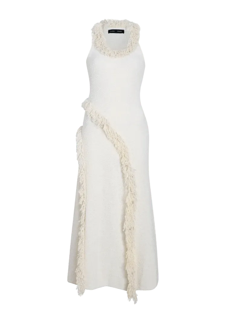 Nilo Dress in Textured Jacquard - Off White