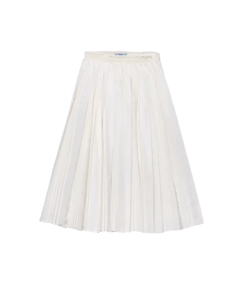 Pleated silk faille skirt