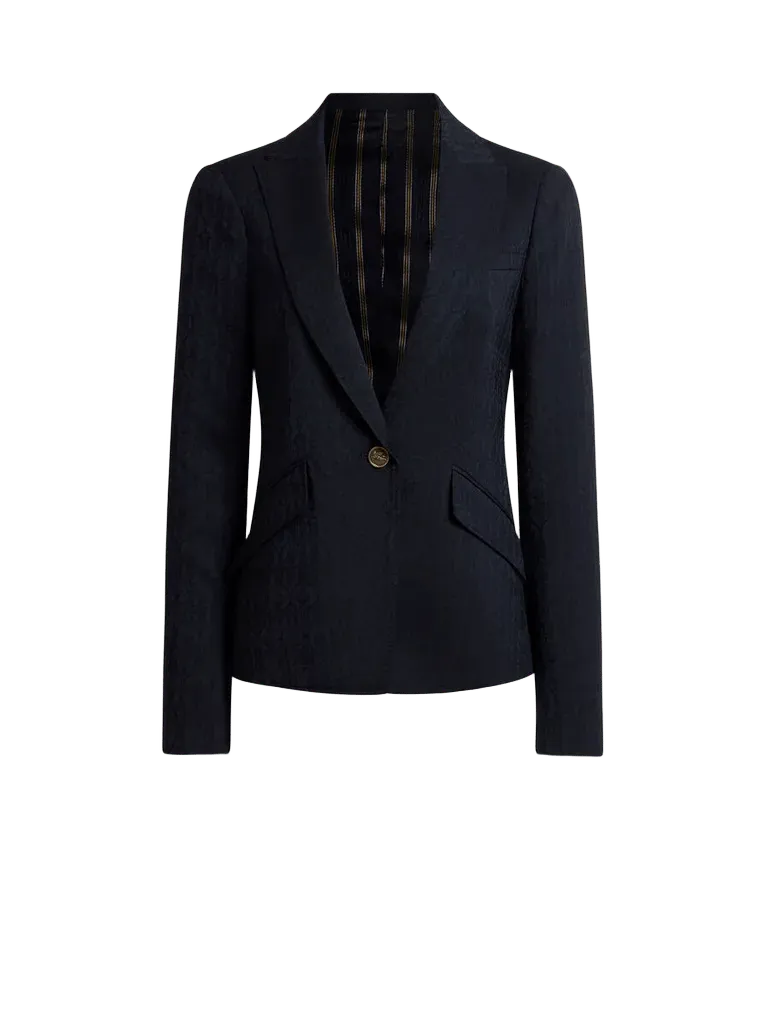 SINGLE-BREASTED WOOL JACQUARD JACKET