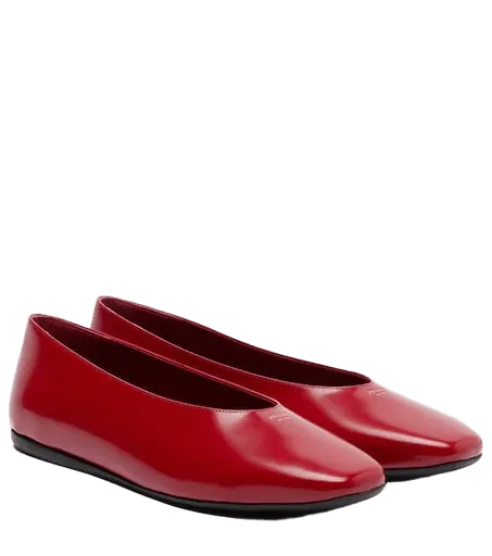 Leather ballet flats