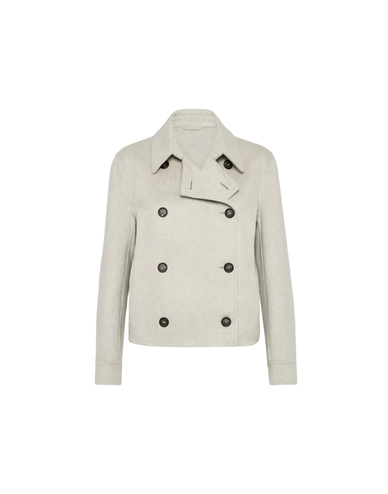 Crop caban jacket with monili