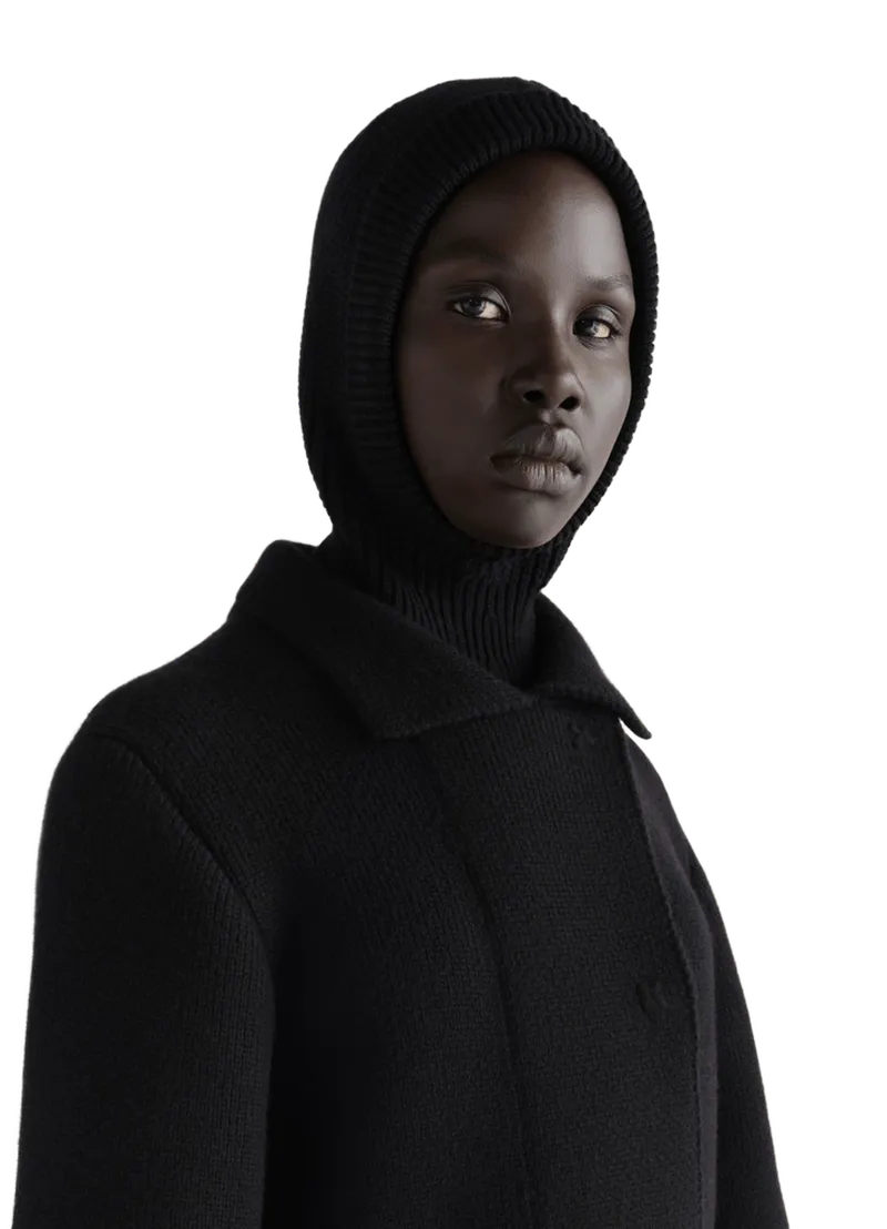 HOOD IN WORSTED WOOL