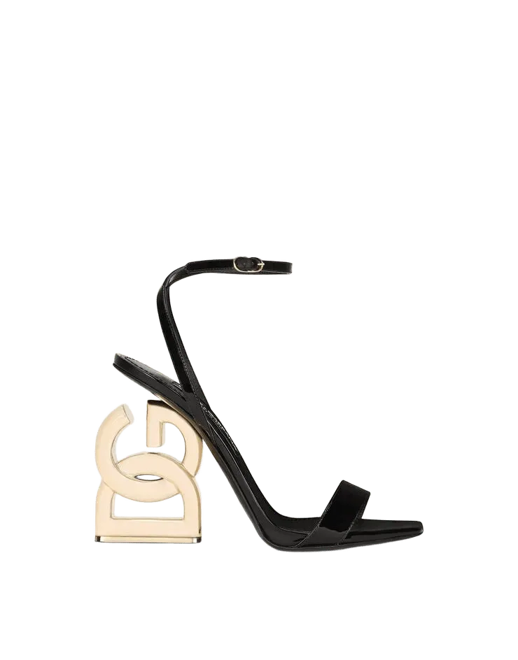 Patent leather sandals with 3.5 heel
