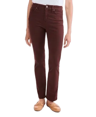 Women's Straight-Leg High-Rise Twill Pants, Created for Macy's