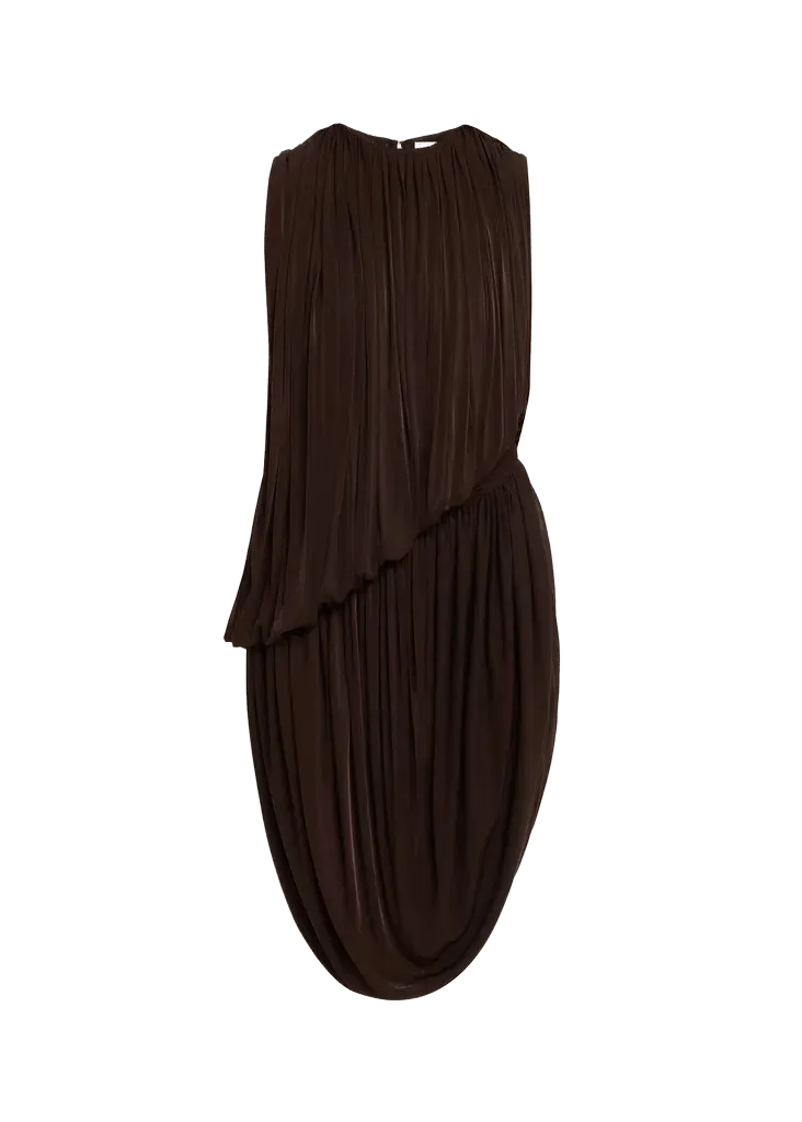 Alton Draped Side-Slit Jersey Dress