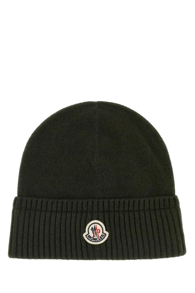 Moncler HAT Virgin Wool Blend Beanie — Green
