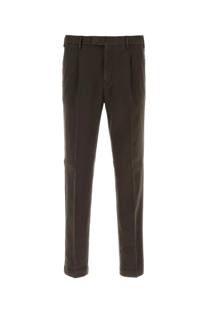 Pt Torino Stretch Cotton Trousers — Brown