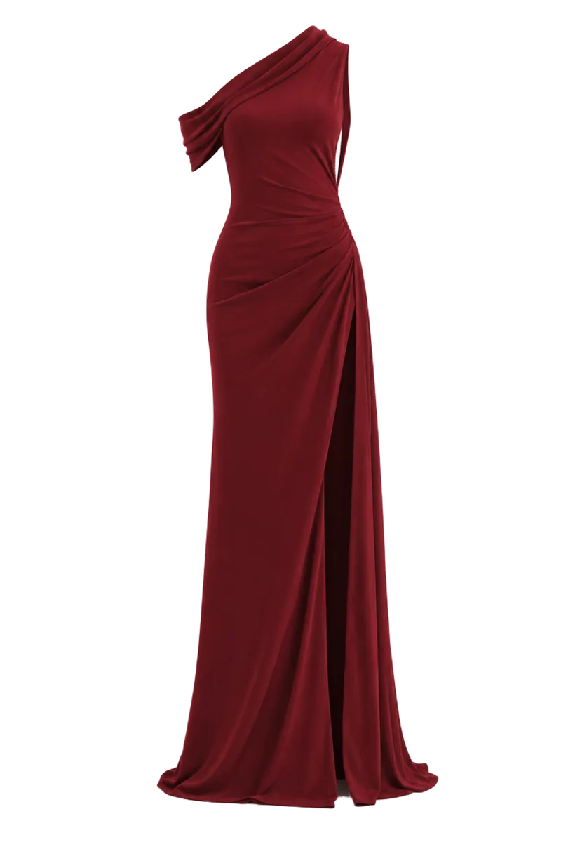 2310 STUDIO one-shoulder draped maxi dress