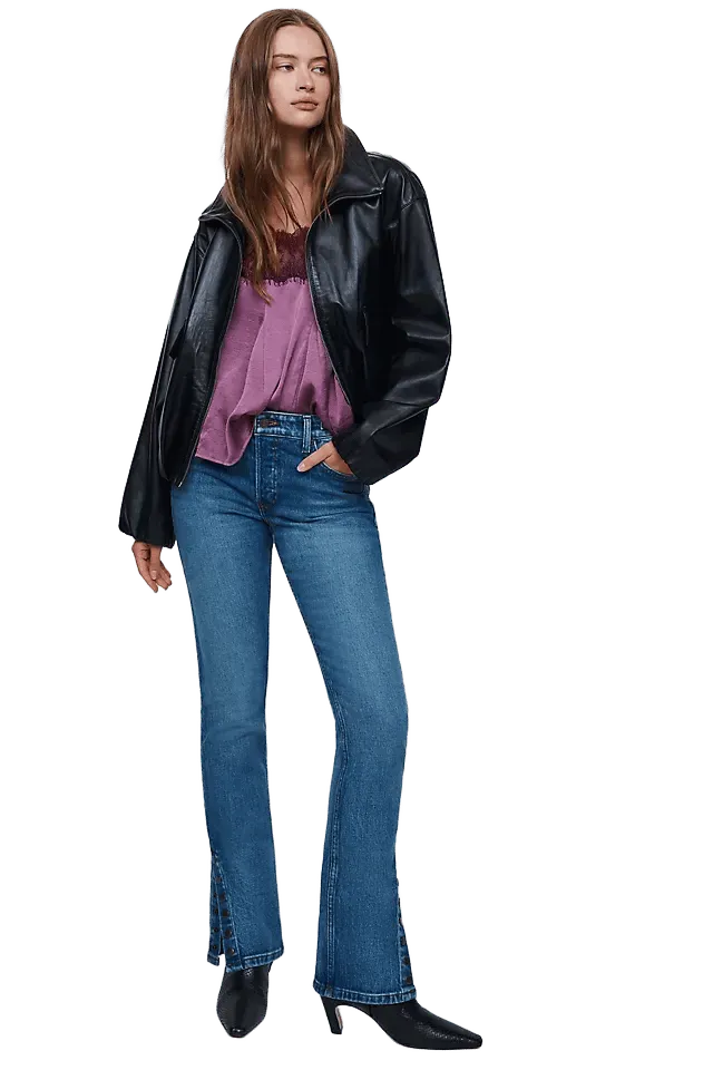 RE/DONE Britt Mid Rise Slim Straight Jeans