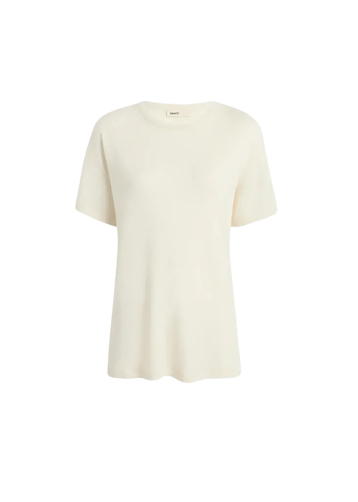 Maeve T-Shirt in Cream Silk Cashmere Jersey