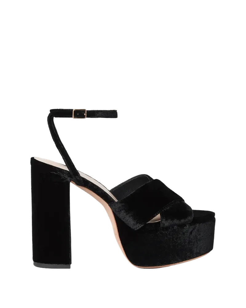 Loretta Black Velvet Platform Sandal