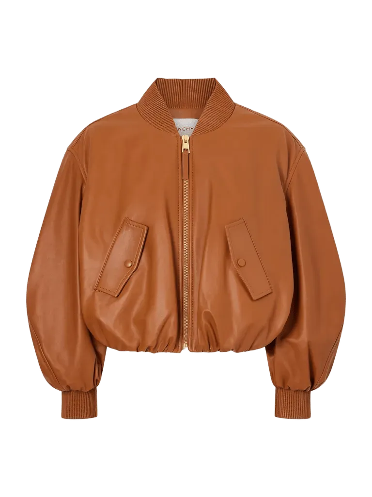 Leather cropped jacket