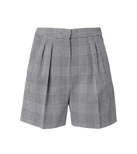 Prince of Wales check wool crêpe shorts