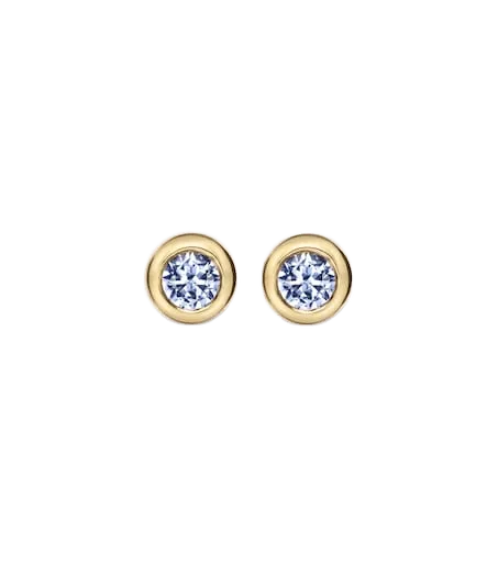 Pavé 18kt gold earrings with tanzanites