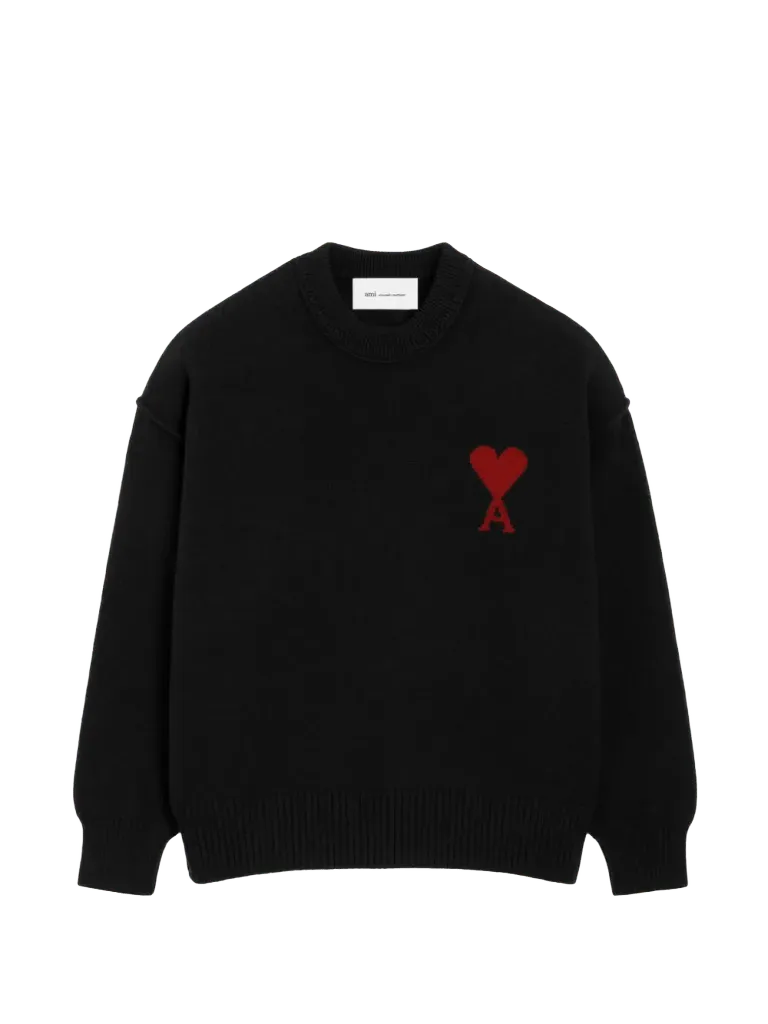 AMI Paris Ami de Coeur intarsia-knit sweater