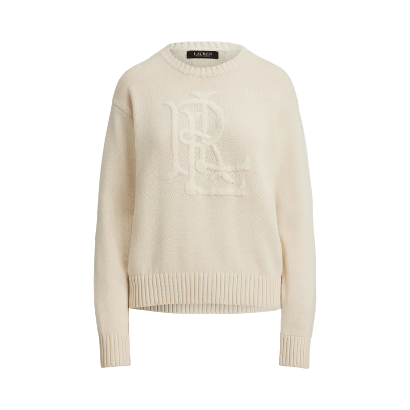 Embroidered-Logo Combed Cotton Sweater