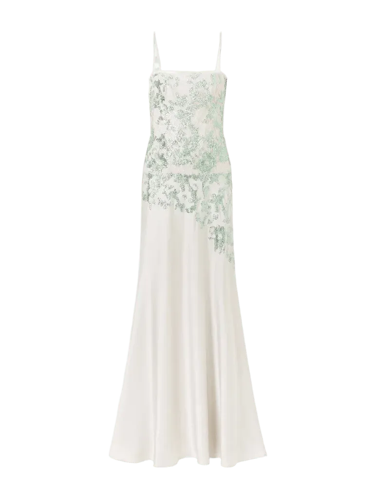 Jennan sequin-embroidered satin gown
