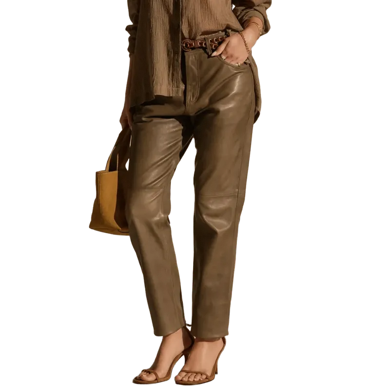 Leather Pant - Kelp