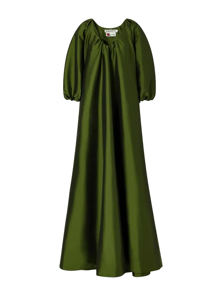 George gathered taffeta gown