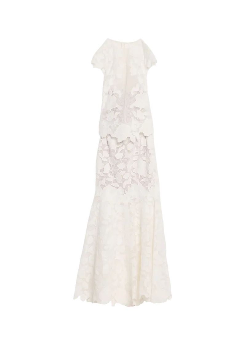 SIMKHAI Eloisa Floral-Embroidered Mesh Mermaid Gown