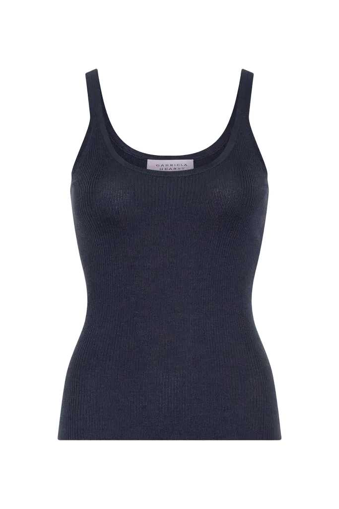 Cinxia Knit Tank Top in Denim Cashmere Silk
