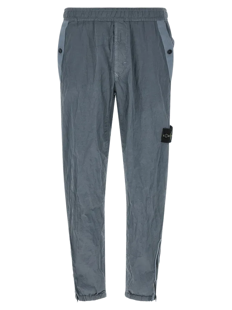 Stone Island Nylon Metal Crinkled Joggers — Gray