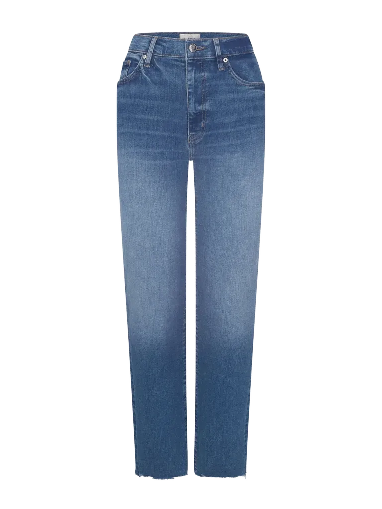 Le Sleek Straight Jean -- Daylily Raw Fray