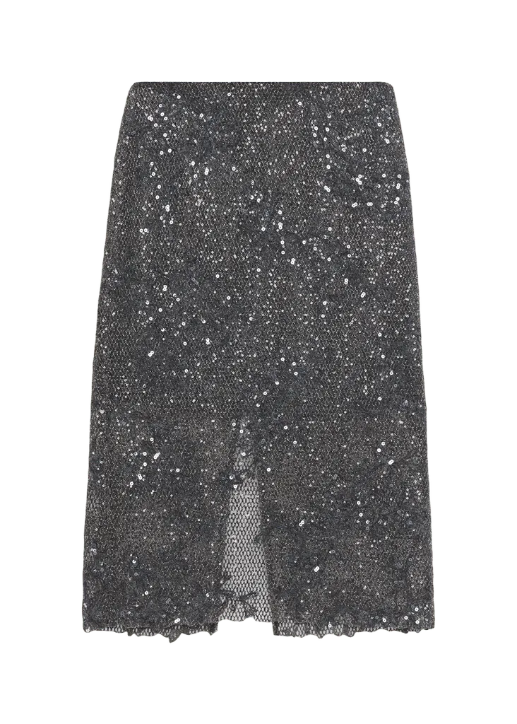 Brunello Cucinelli Lace Glow Embroidered Midi Skirt