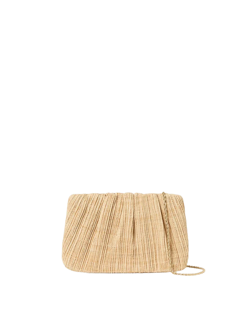 Brit Natural Flat Pleated Clutch