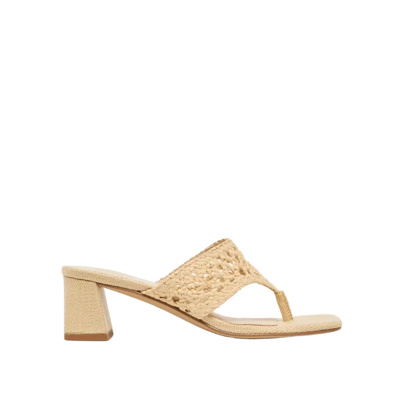 BARLO HEELS LT NATURAL WOVEN RAFFIA