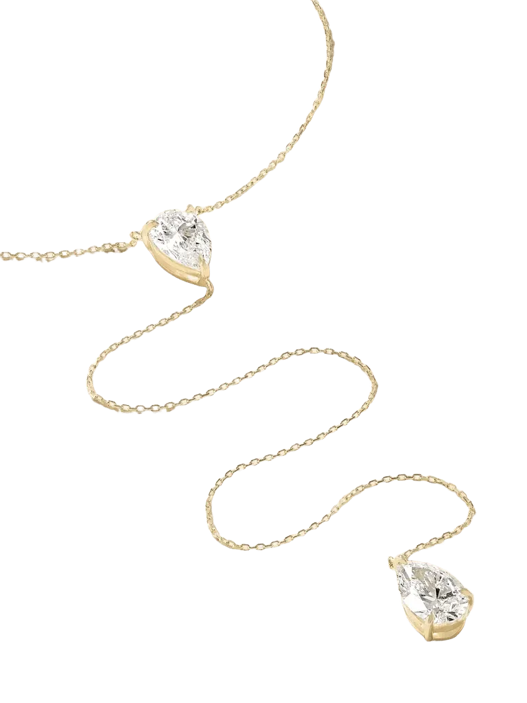 Cravate 9-karat gold diamond necklace - gold - One Size