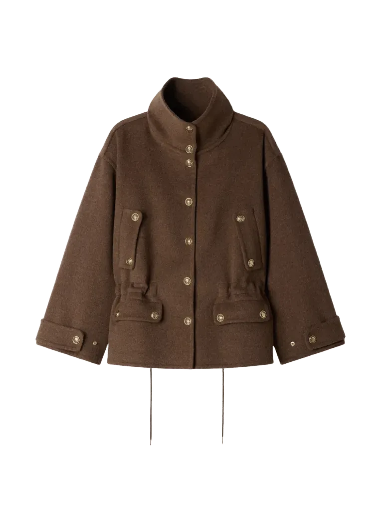 double-faced standing collar coat