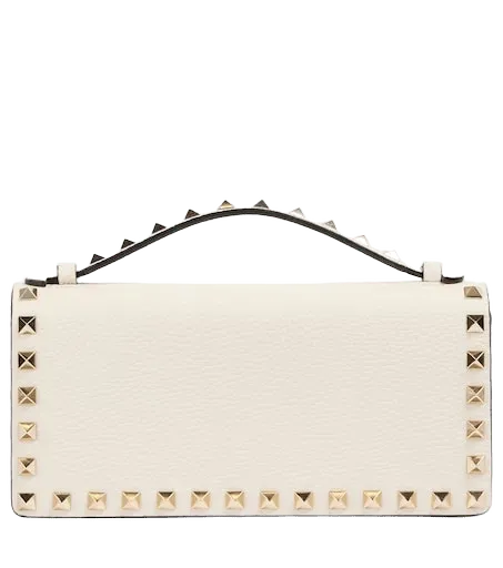 Rockstud leather wallet on chain