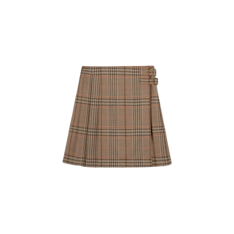 Burberry Check Pleated Skirt