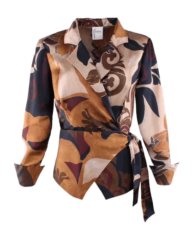 Juno Etruscan Scroll-Print Wrap Top
