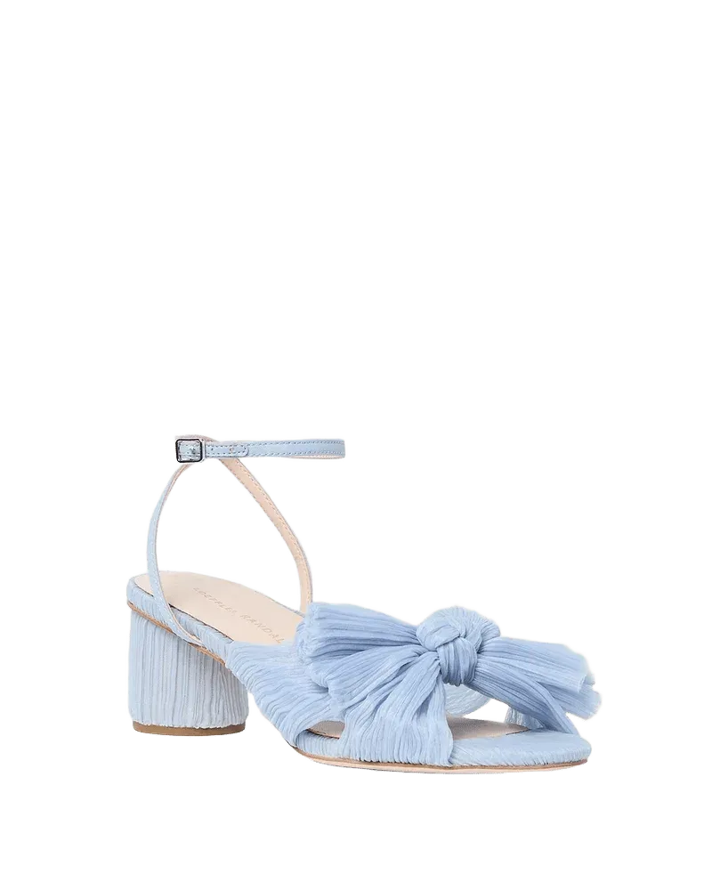 Dahlia Blue Pleated Bow Heel