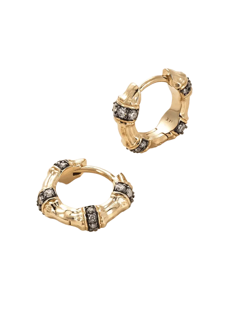 Sciura 14-karat gold rhodium-plated diamond hoop earrings - gold - One Size