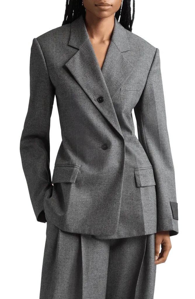 Button Lapel Oversized Blazer