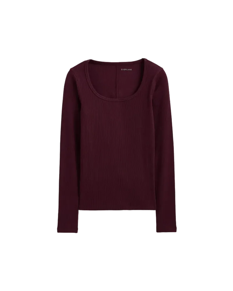 Effortless Rib Classic Long Sleeve | Deep Plum