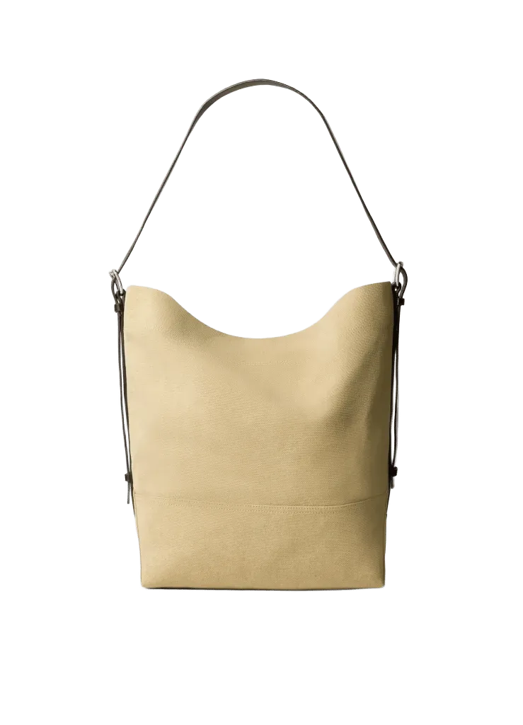BELTED TOTE BAG IN COTTON CANVAS