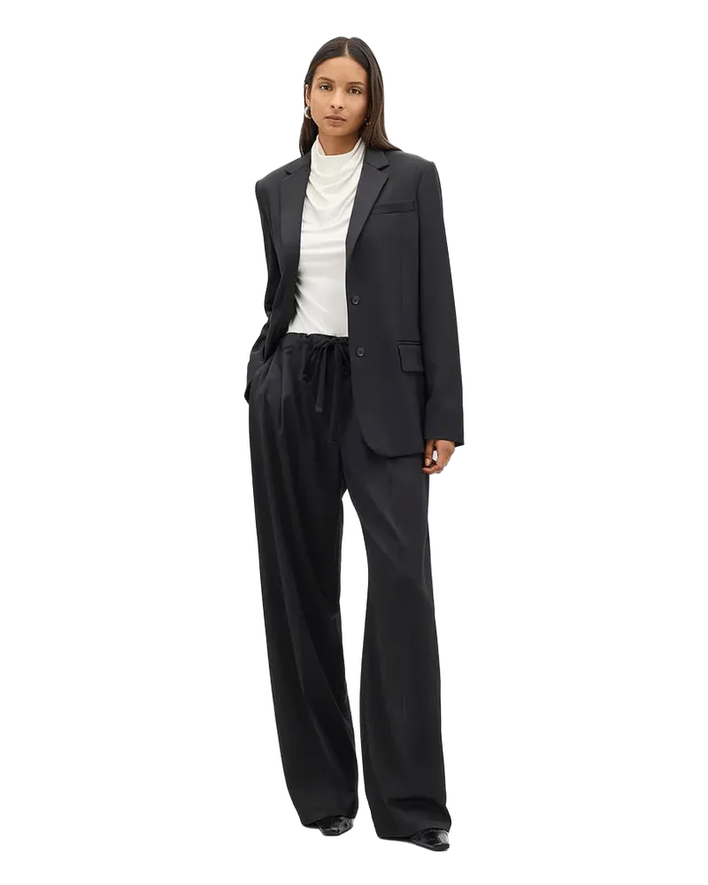 Wool Relaxed Blazer | Black