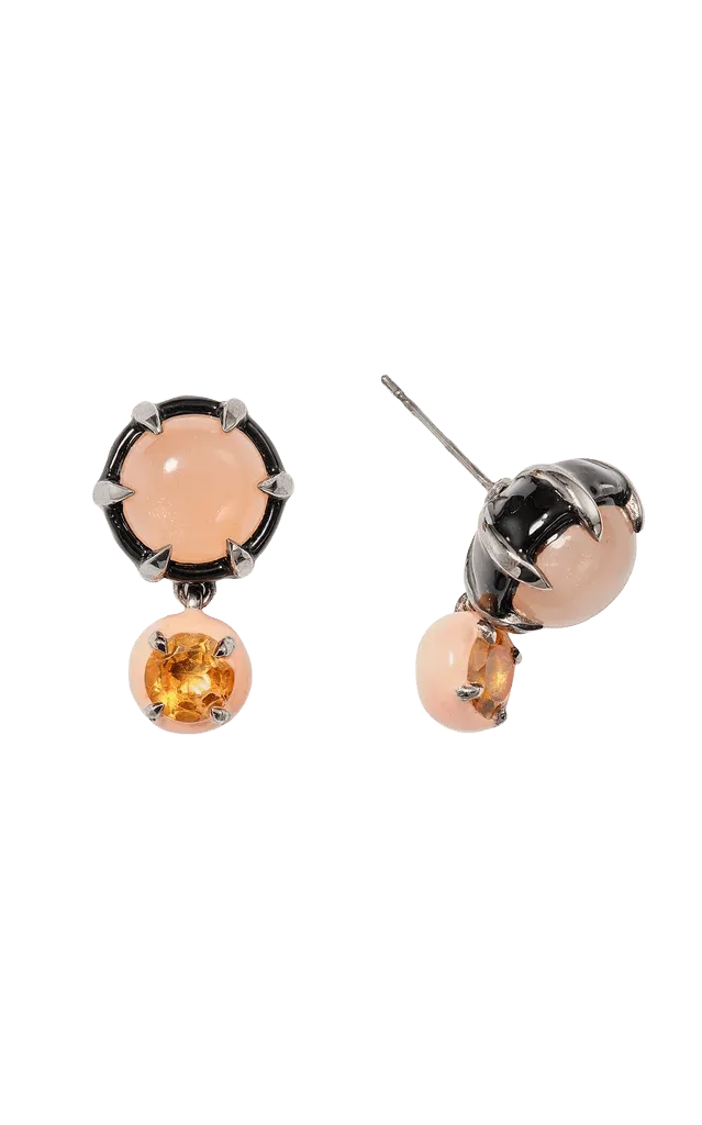 Spyglass Sterling Silver Peach Moonstone Earrings