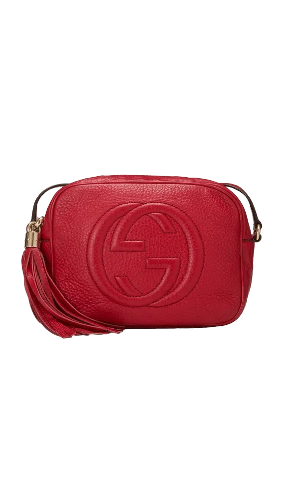 Gucci Red Leather Soho Disco Crossbody Bag