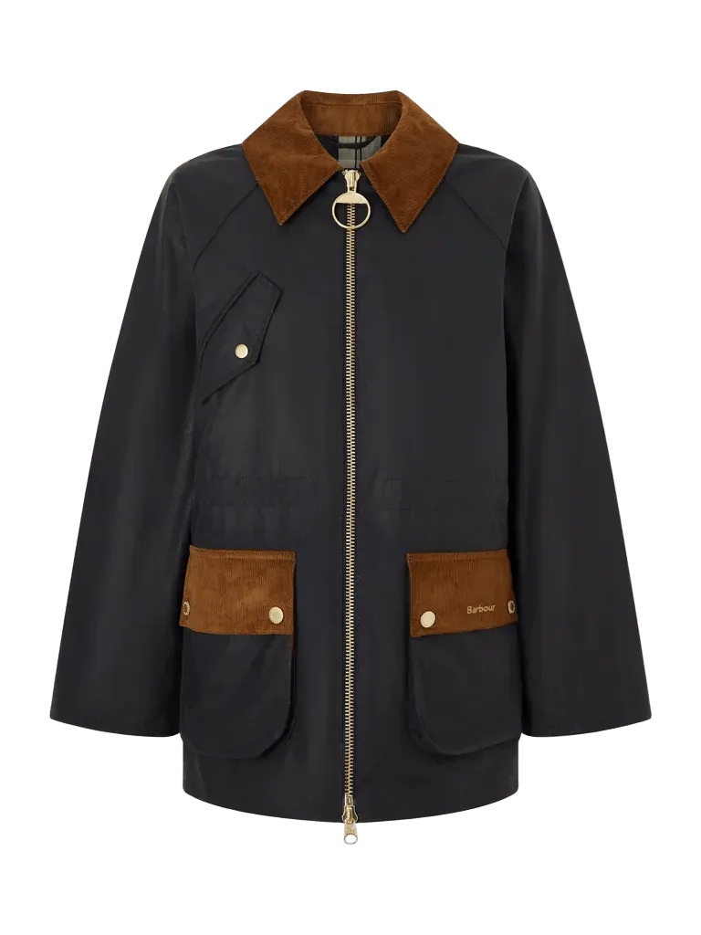 Treeton corduroy-trimmed cotton jacket