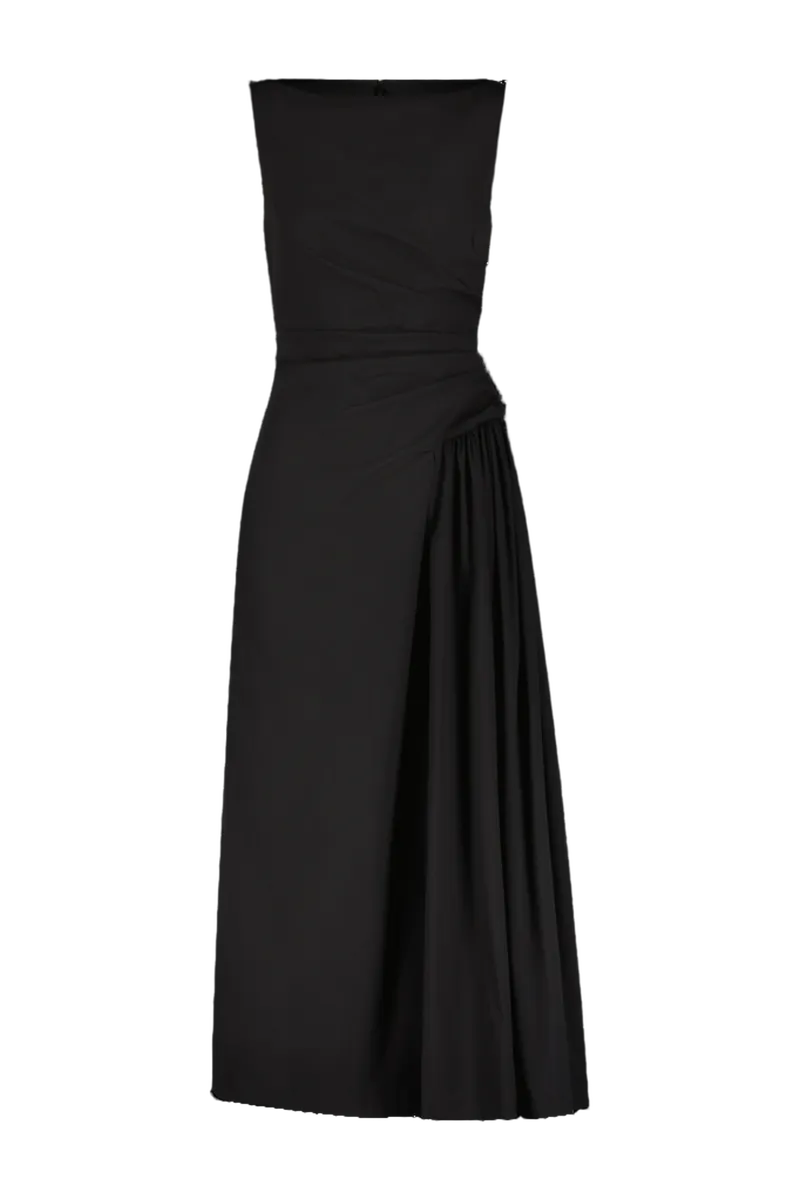 Cotton Poplin Asymmetrical Flounce Dress
